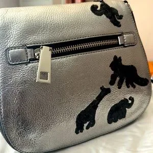 Marc Jacobs Silver Gotham Flocked Animals Backpack Marc Jacobs Gotham Flocked Animals Crossbody Bag, $530  main image 4